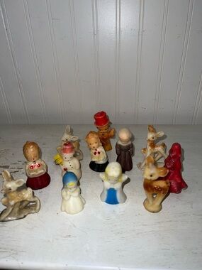 50s Gurley Christmas Candles miniature angel choir reindeer
